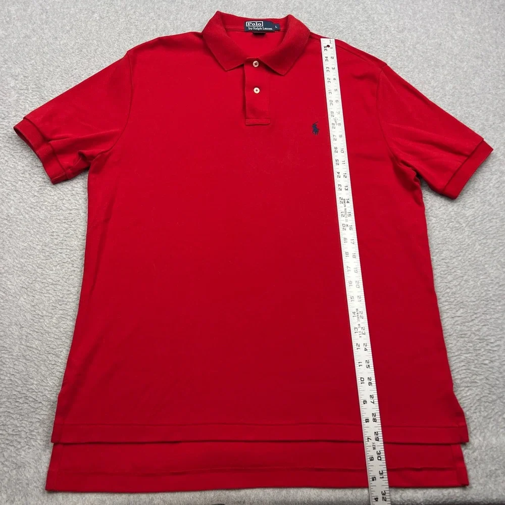 Polo Ralph Lauren Shirt Mens Large Red Short Sleeve Button Embroidered Pony Logo